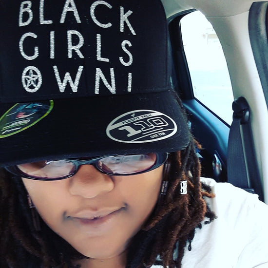 Customer wearing Entrepreneur Life Black Girls Own Hat