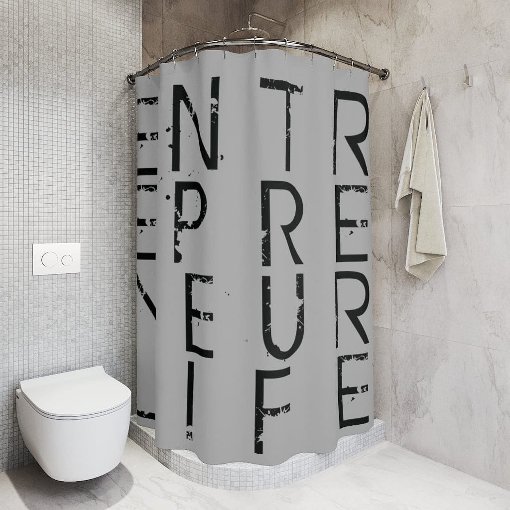 Entrepreneur Life Polyester Shower Curtain - Grey - Entrepreneur Life