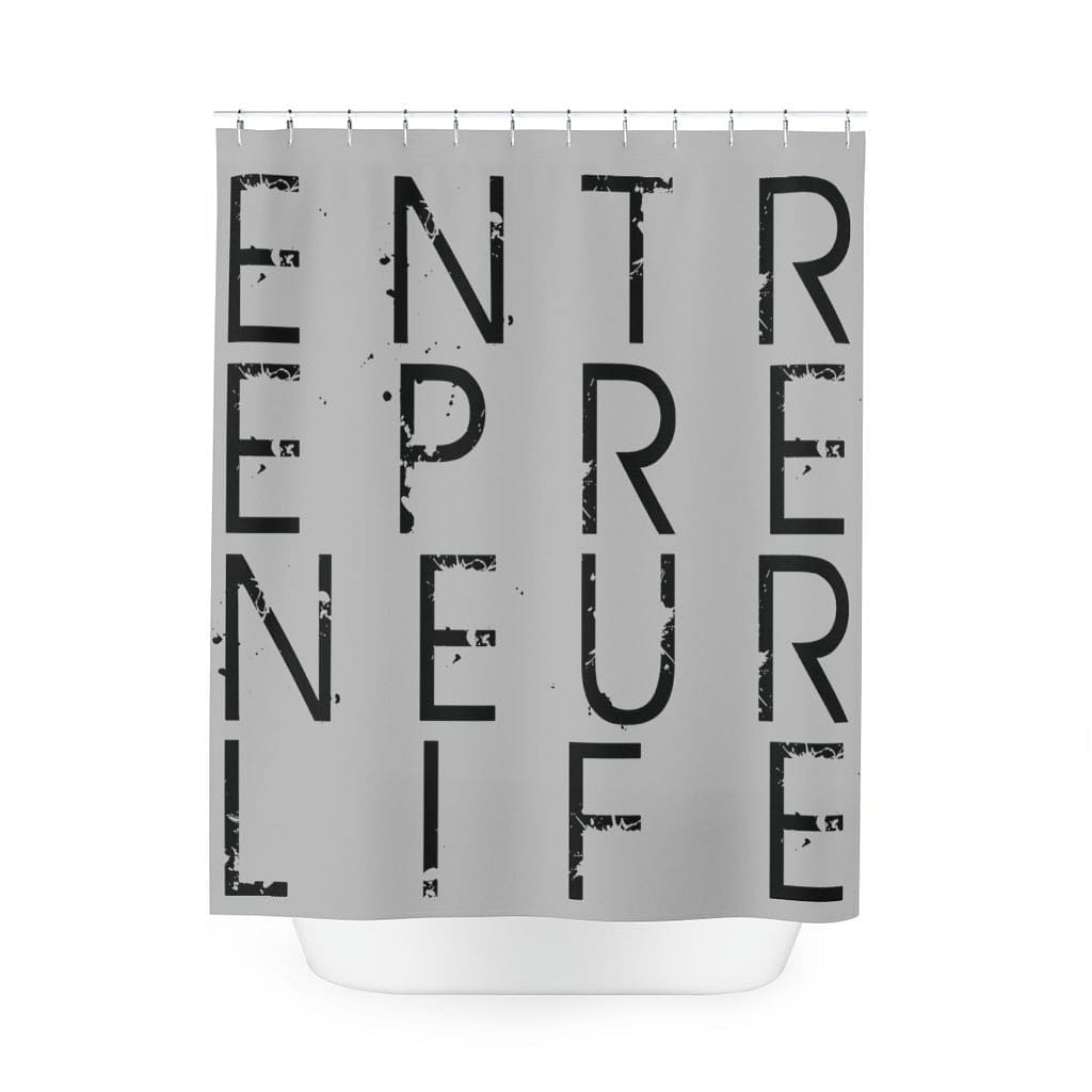 Entrepreneur Life Polyester Shower Curtain - Grey - Entrepreneur Life