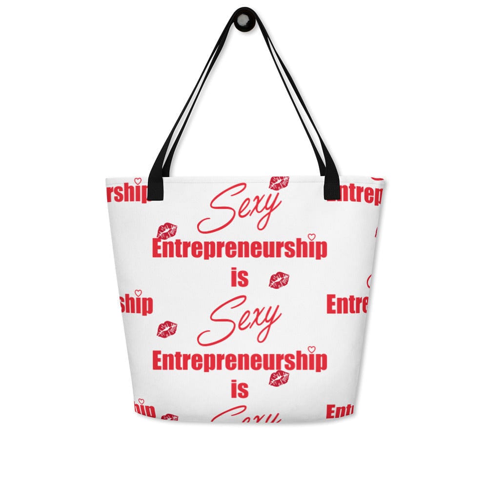 Entrepreneurship is Sexy Kisses All-Over Print Large Tote Bag - Entrepreneur Life