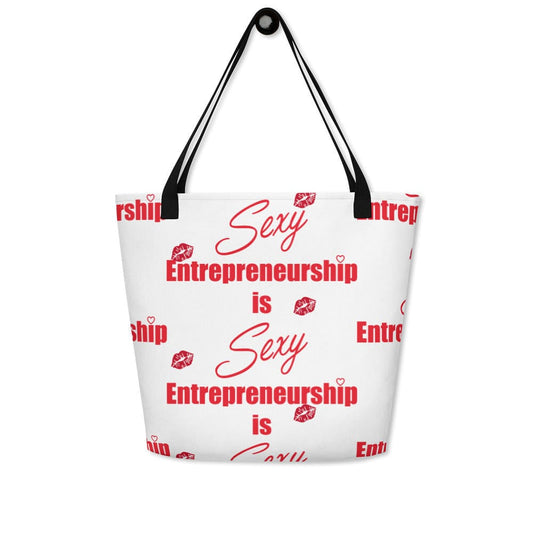 Entrepreneurship is Sexy Kisses All-Over Print Large Tote Bag - Entrepreneur Life