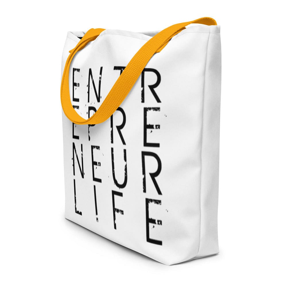 Entrepreneur Life Logo All-Over Print Large Tote Bag - Entrepreneur Life
