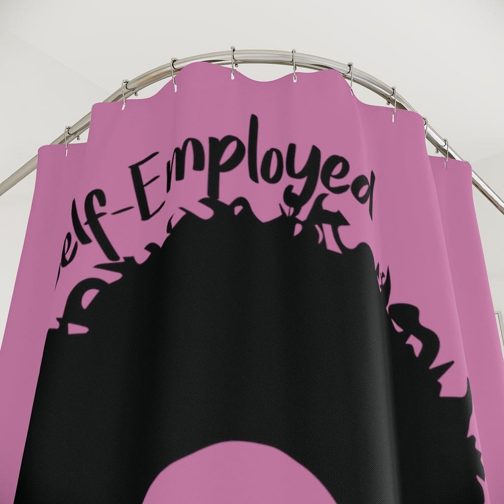 Self-Employed & Unbothered Polyester Shower Curtain - Purple - Entrepreneur Life