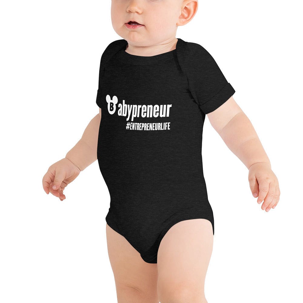 Babypreneur Baby short sleeve one piece - White Print - Entrepreneur Life