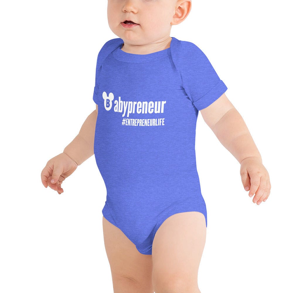 Babypreneur Baby short sleeve one piece - White Print - Entrepreneur Life