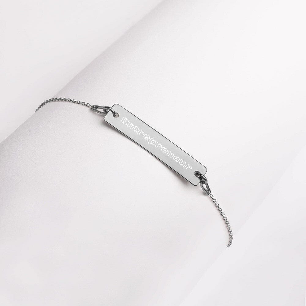 Entrepreneur Engraved Silver Bar Chain Bracelet - Entrepreneur Life