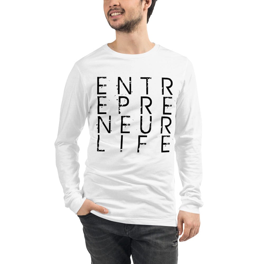 Entrepreneur Life Unisex Long Sleeve Tee - Black Print - Entrepreneur Life