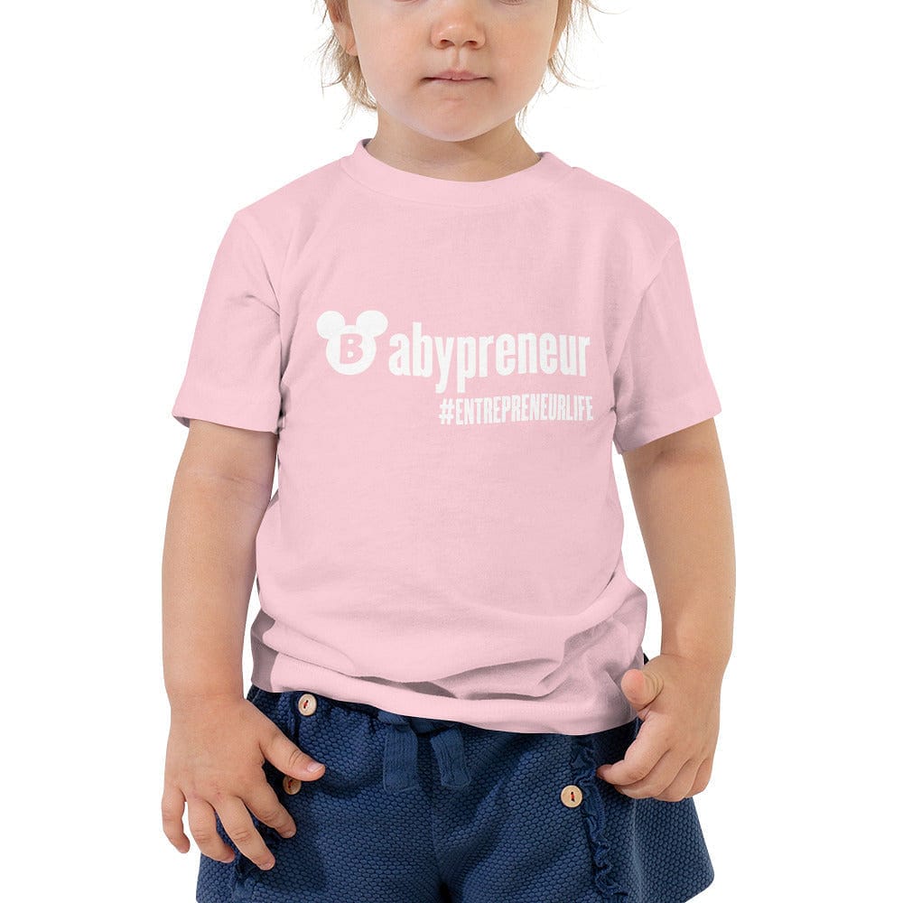 Babypreneur Toddler Short Sleeve Tee - White Print - Entrepreneur Life