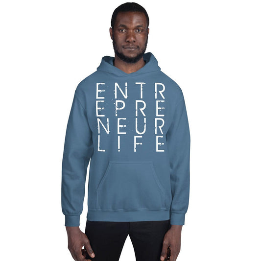 Entrepreneur Life Logo Unisex Hoodie - White Print - Entrepreneur Life