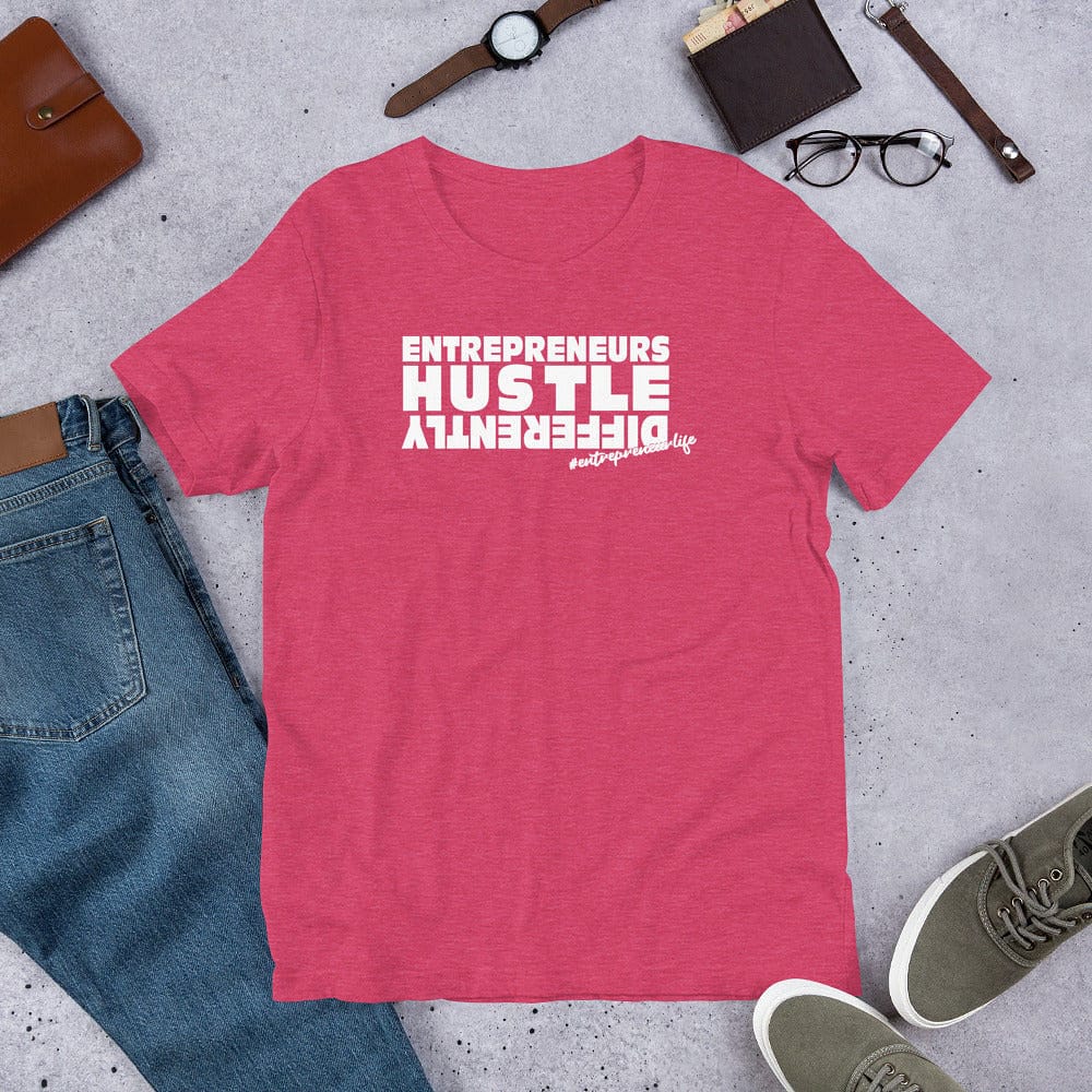 Hustle (white print) Short-Sleeve Unisex T-Shirt - Entrepreneur Life