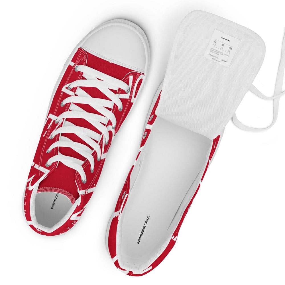 Entrepreneur Life red canvas shoes top